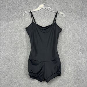 Balera Dance Leotard Womens Medium Black Adjustable Strap Romper Ballet Costume